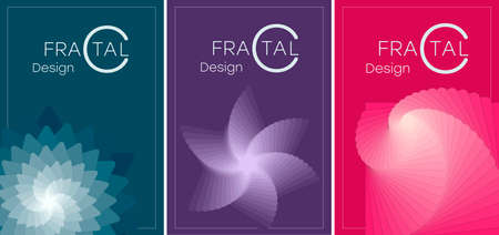 POSTER_10_A set of brochures with abstract geometric fractals.のイラスト素材
