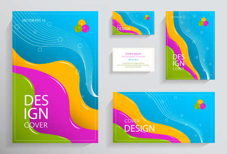 Set of liquid colored coatings. Colorful liquid shapes with gradients. Fashionable design. Ideal for advertising, invitations, presentations or holidays. Eps10 vectorのイラスト素材