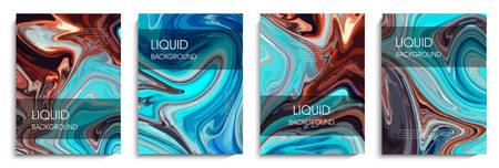 Abstract painting, can be used as a trendy background for wallpapers, posters, cards, invitations, websites. Marble effect painting. Mixed blue and red paints. Vector EPS 10 のイラスト素材