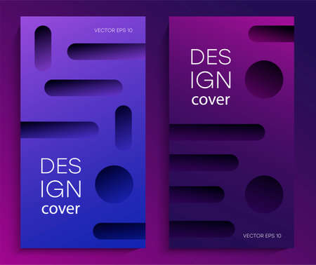Abstract brochures with gradient shapes. Trendy web design, can be used as a background for wallpapers, posters, cards, invitations, websites. Minimal geometric design. EPS 10のイラスト素材