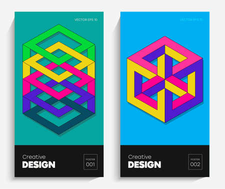 Trendy vibrant backgrounds for your project, animation, advertising, advertising banner, flyer, sale, frame. Simple poster, patches, badges in mix neo memphis, pop art.のイラスト素材