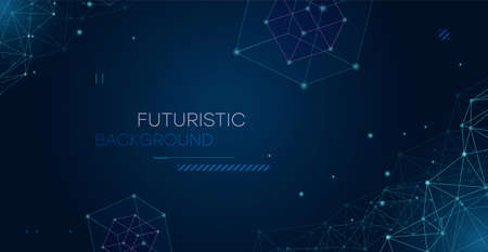 Dark abstract background with luminous neon circles, modern bright background. Vector.のイラスト素材