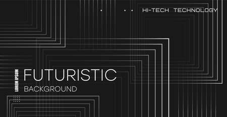 Abstract futuristic technology. Abstract background with dynamic lines and squares. Applicable for wall poster, poster, user interface, cover, banner, social networks.のイラスト素材