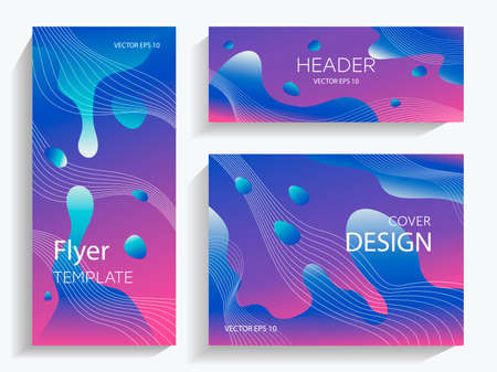 Liquid background with gradient shapes. Fluid gradient shapes composition. Futuristic design...
