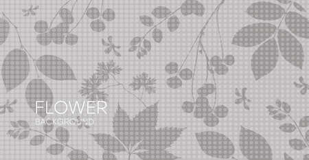 Corrugated background with silhouettes of branches and leaves.のイラスト素材