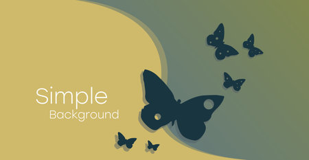 Simple background with butterflies. Template for presentation, invitation, business card of a beauty salon. Vector.のイラスト素材