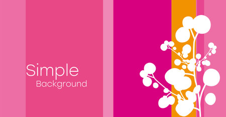 Simple bright background with silhouettes of flowers. Template for presentation, invitation, business card of a beauty salon. Vector.のイラスト素材
