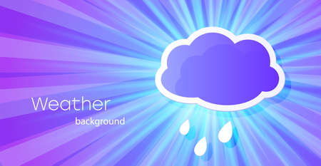 Illustration of cloud and rain on a blue spectral background. Weather poster. Rain season.のイラスト素材