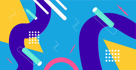 Geometric background. Memphis minimalist retro poster graphic vector illustration.のイラスト素材