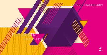 Abstract geometric background. Minimalist retro poster graphics vector illustration.のイラスト素材