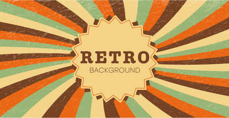 Retro Background, Cover, Poster Template Hippie Style from the 1960s. Psychedelic stylized design, bright color vector illustration.のイラスト素材