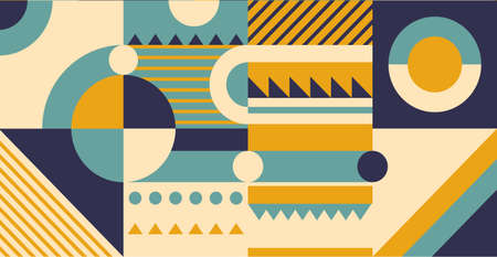 Retro Background, Cover, Poster Template Hippie Style from the 1960s. Psychedelic stylized design, bright color vector illustration.のイラスト素材