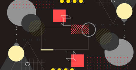 Abstract geometric background. Bauhaus, Memphis minimalist retro poster graphic vector illustration....