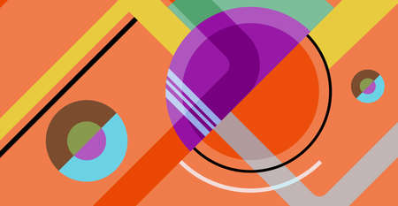 Abstract geometric background. Bauhaus, Memphis minimalist retro poster graphic vector illustration....