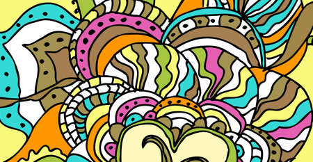Psychedelic art background. Hippie Style Psychedelic Patterns and Backgrounds. Vector.のイラスト素材