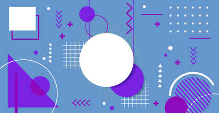 Abstract geometric background. Bauhaus, Memphis minimalist retro poster graphic vector illustration....