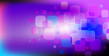 luxury color background. Abstract multicolored gradient with dynamic squares and bokeh effect.のイラスト素材