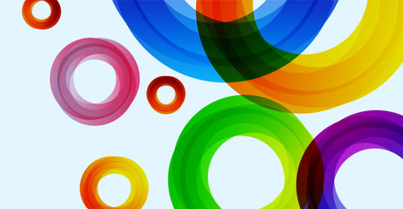 Abstract watercolor circles, graphic vector illustration. Abstract trendy pattern of geometric shapes.のイラスト素材