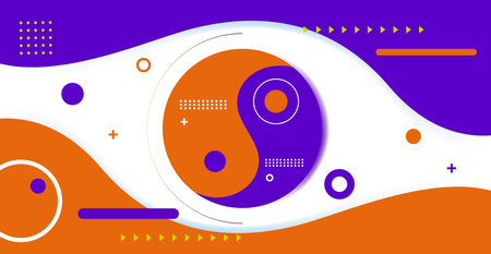 Abstract geometric background. Bauhaus, Memphis minimalist retro poster graphic vector illustration....