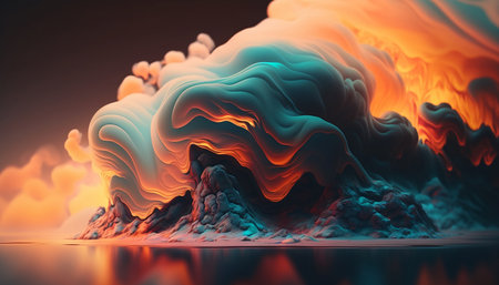 Liquid abstract background. Gradient splashes of liquid. Illustration.