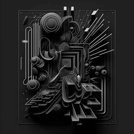 Wireframe psychedelic composition. Anti-design concept of geometry distortion and deformation. Illustration.の写真素材