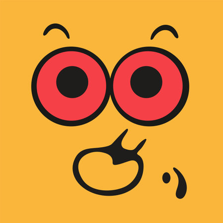 Funny Cartoon Emotion. Positive Graphic Design.Vectorのイラスト素材