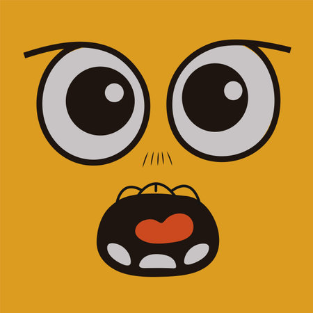 Funny Cartoon Emotion. Positive Graphic Design.Vectorのイラスト素材