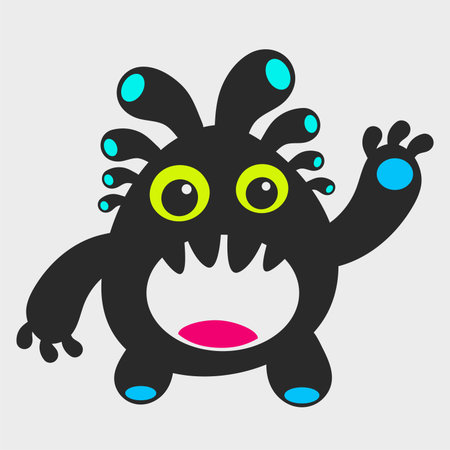 Liquid fat monster. Funny and cute monster. Flat cartoon character design. EPS-10.のイラスト素材