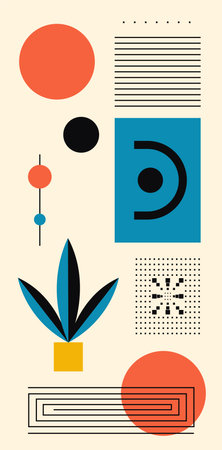 Abstract Painting with Geometric Shapes. Minimalistic Graphics. Vector EPS 10のイラスト素材