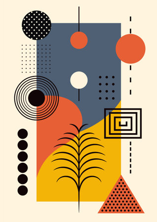 Abstract Painting with Geometric Shapes. Minimalistic Graphics. Vector EPS 10のイラスト素材