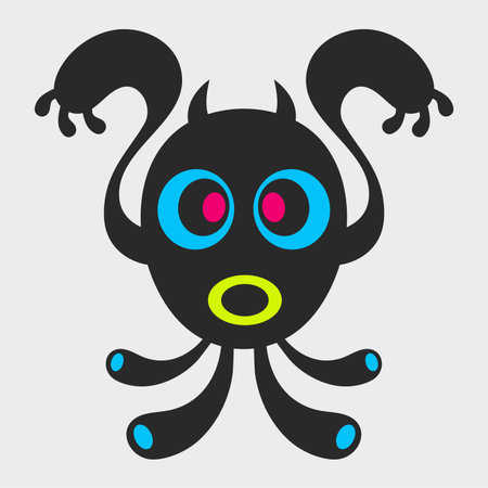 Water Monster. A funny and cute monster. Flat cartoon character design. EPS-10.のイラスト素材