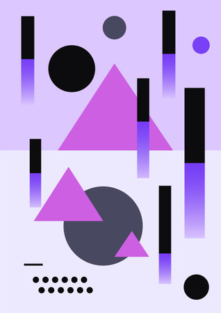 Colorful gradient ribbons and circles. Modern gradient poster on a dark background. Cover template with bright, perspective geometric shapes. Vector.のイラスト素材