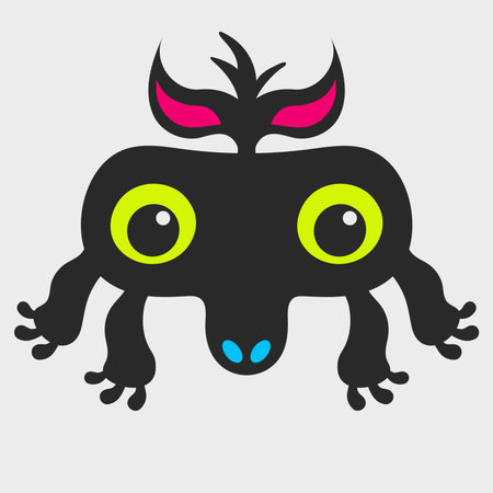 Multi-armed monster. A funny and cute monster. Flat cartoon character design. EPS 10.のイラスト素材