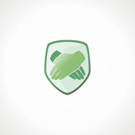 The shield folded hands. Protect icon.のイラスト素材