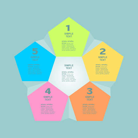 Infogaphics 5 steps. vector format.のイラスト素材