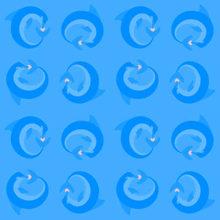 Dolphin pattern seamless. Blue color. Vector format.のイラスト素材