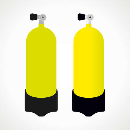 Diving cylinder. yellow color. vector format.のイラスト素材