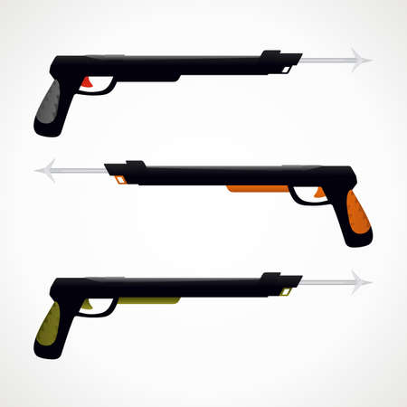 Weapon underwater hunter. different colors. vector formatのイラスト素材