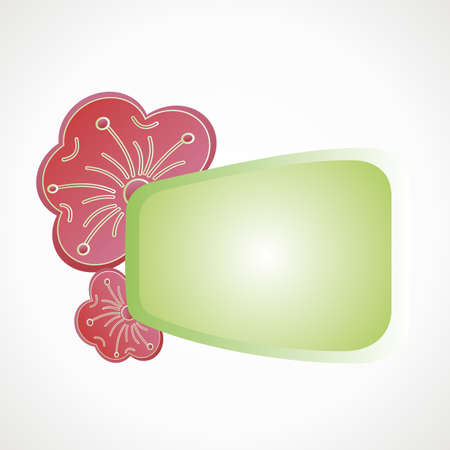 flowers empty label for text Green vector format.のイラスト素材