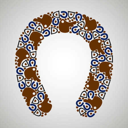 pattern horseshoes, colorful, vector formatのイラスト素材