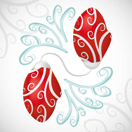 Mittens of Santa Claus with a pattern. vector format.のイラスト素材
