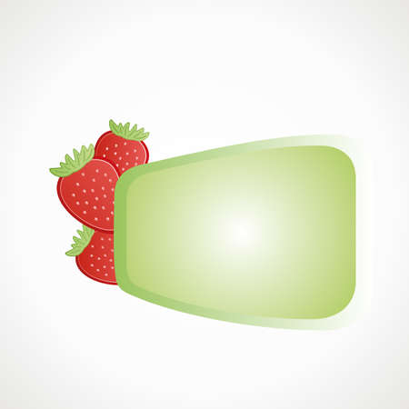 Strawberry empty label for text Green vector format.のイラスト素材