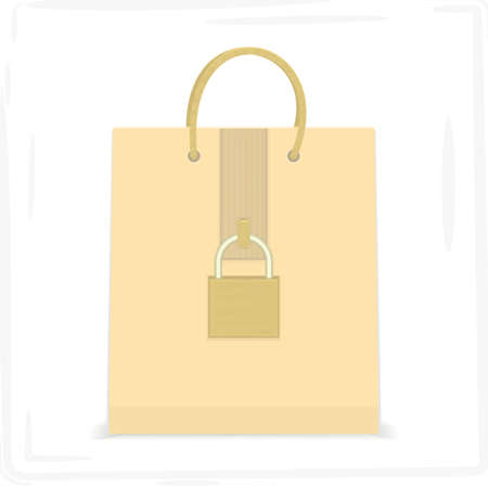 Packages with locks. safe shopping. Vector format.のイラスト素材