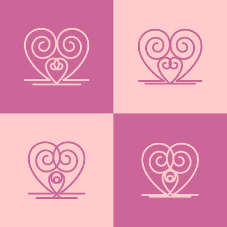 Heart icons for ornament. Vector file.のイラスト素材