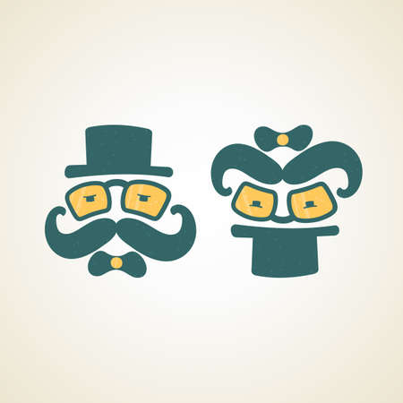 businessman and baby, logo 2 to 1. Vector format.のイラスト素材