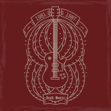 rock music emblem silhouette. Vector format.のイラスト素材