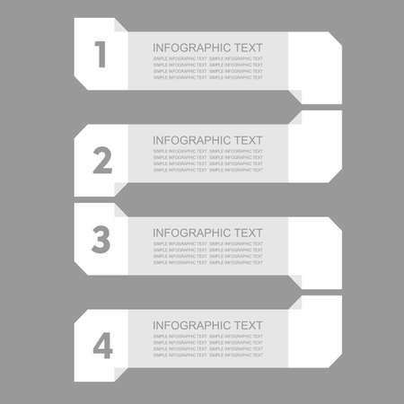 Infogaphics simple. 4 steps - grey color. vector format.のイラスト素材