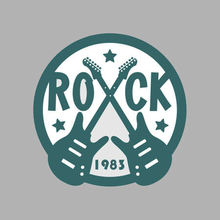 Rock Guitar emblem vector formatのイラスト素材