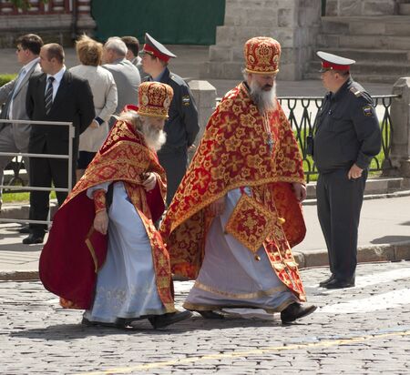 Moscow, Russia - May 24, 2011: Orthodox church's priests procession