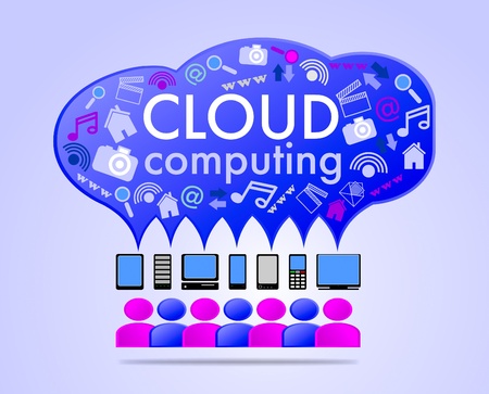 Cloud computing concept illustration